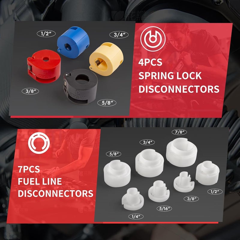 XOOL 26PCS Fuel Line Disconnect Tool Set, Master Quick Disconnect Kit with AC & Fuel Line Pliers, Spring Lock Tools, for Ford GM Chevy Automotive AC Transmission Systems - Image 5